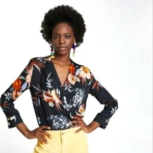 Zara Floral Bodysuit Sz S